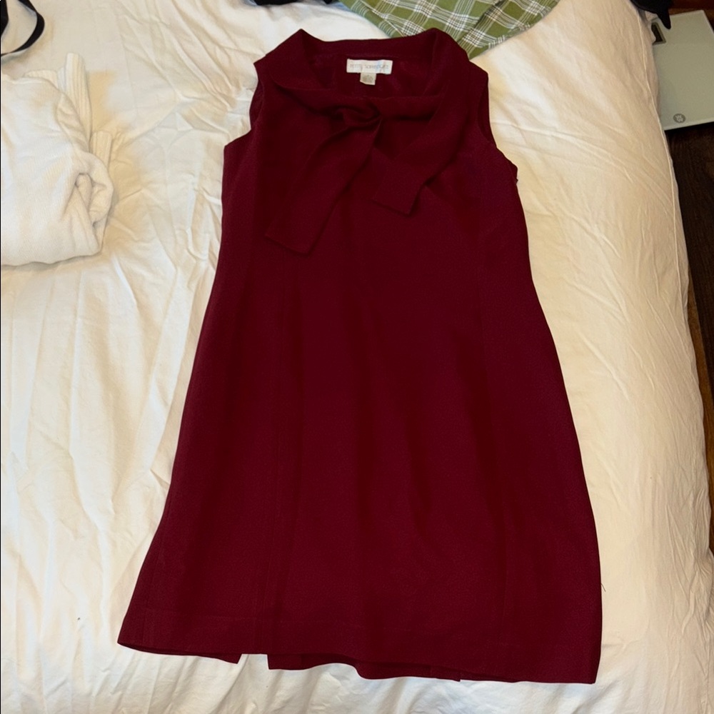 Petite Sophisticate Burgundy Midi Dress